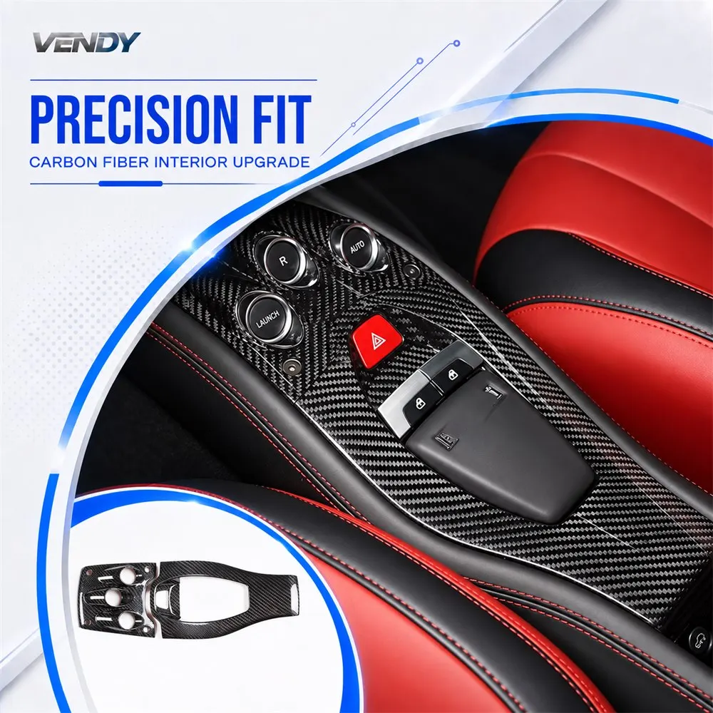 Real Carbon Fiber For Ferrari 458 2011-2016 Gear Shift Switch Panel Cover Trim Modified Parts Accessories