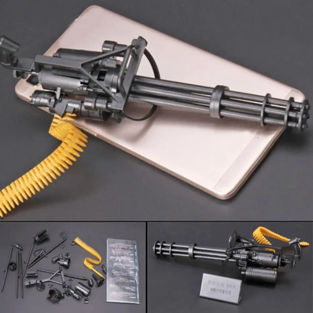 1:6 Scale M134 Gatling Minigun Plastic 4D Gun Model T800 Heavy Machine Guns + Bullet Belt for 12 Inch Action Figures