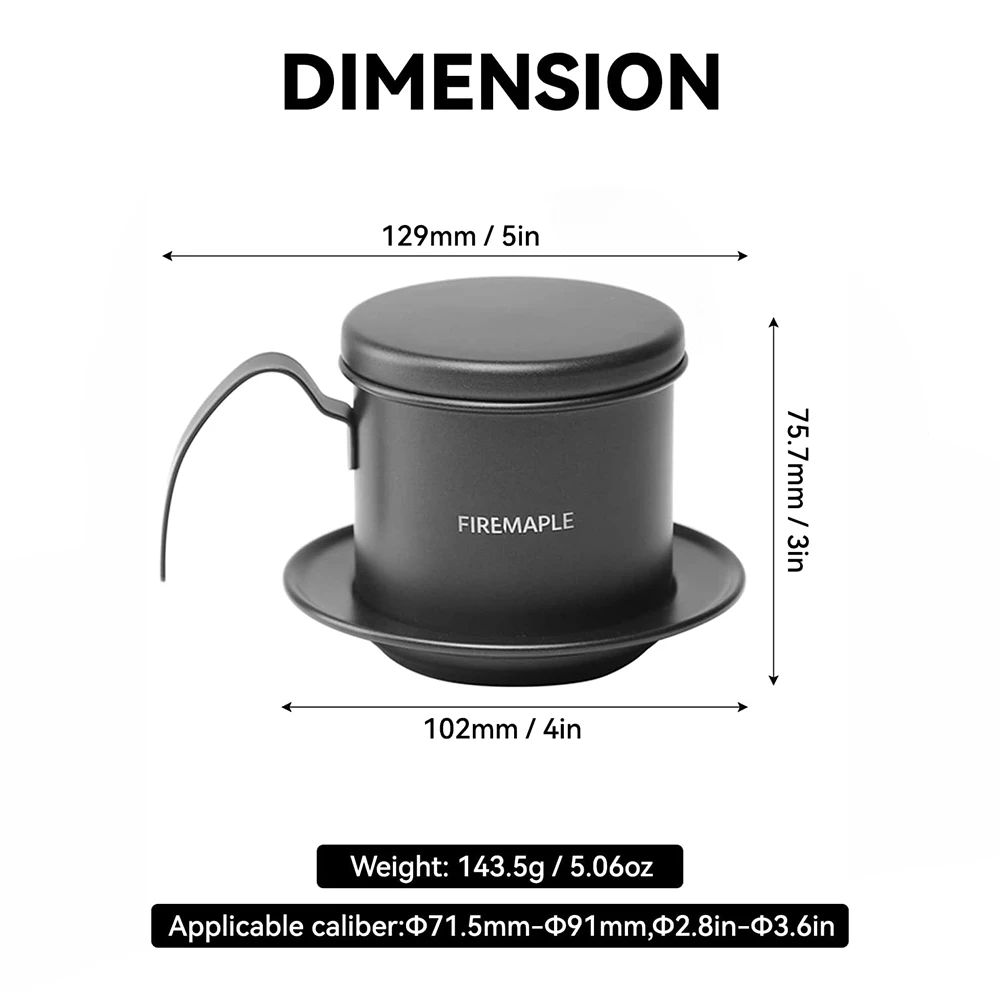 Fire-Maple Orca Vietnamese Coffee Filter Set Stainless Steel Vietnam Dripper Coffee Maker Reusable Cup Drip for Camping Outdoor