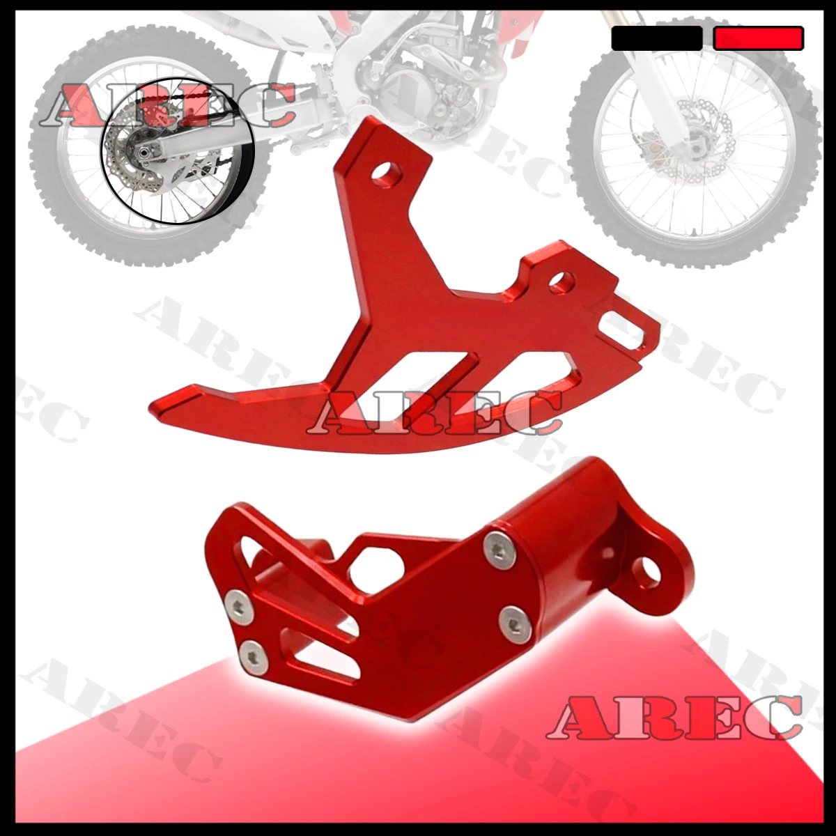 CR LOGO Motorcycle Rear Brake Disc Guard Caliper Cover For Honda CR125 125R CR250 250R 2002-2008 CR 125/R CR 250/R - view 2
