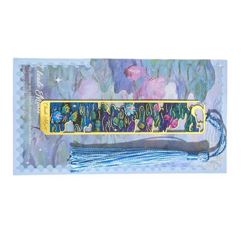 Полые цветочные закладки с кисточками, металлические закладки для книг, аксессуары для чтения, Прямая поставка