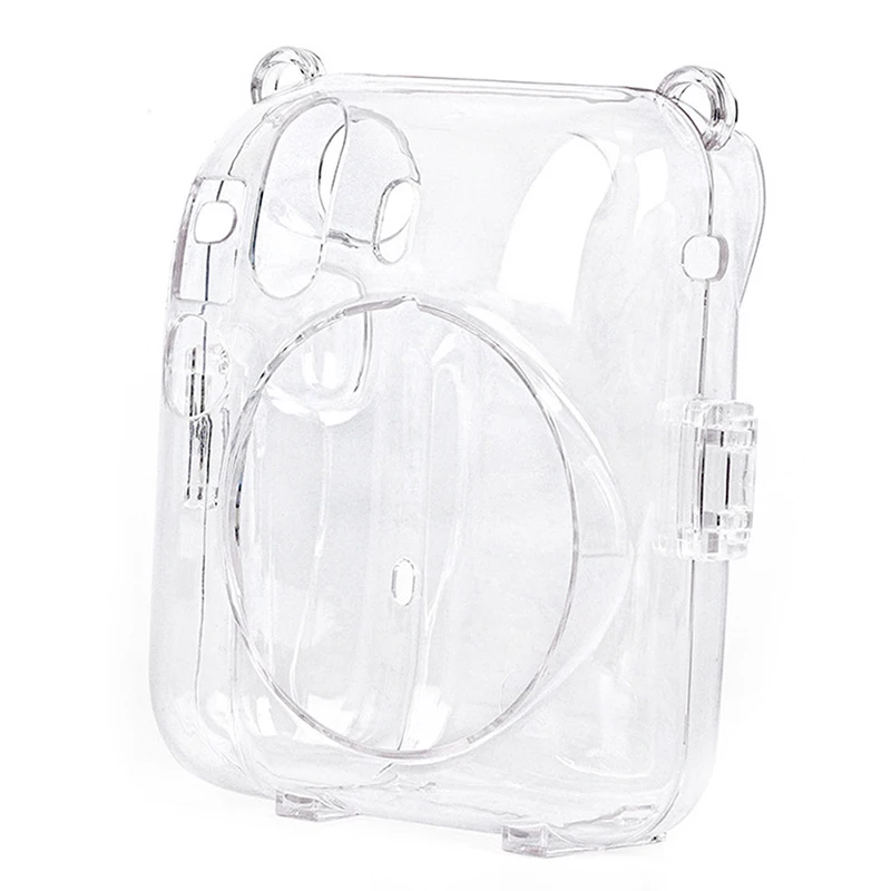 【buji3c】1Pc Shiny Crystal Camera Case for Instax Mini 12 Transparent Glitter Cover Bag with Strap for Instax Mini 12 view 5