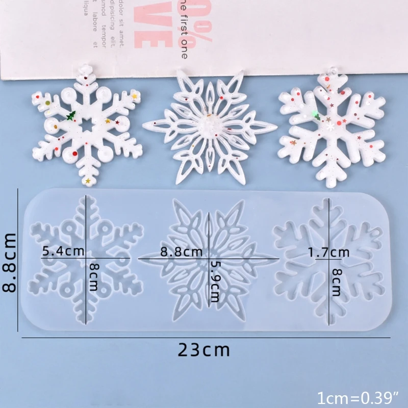 Snowflake Resin Mold Silicone Casting Diy Craft Christmas Mold Decoration Necklace Earring Pendant Keychain Resin Mold