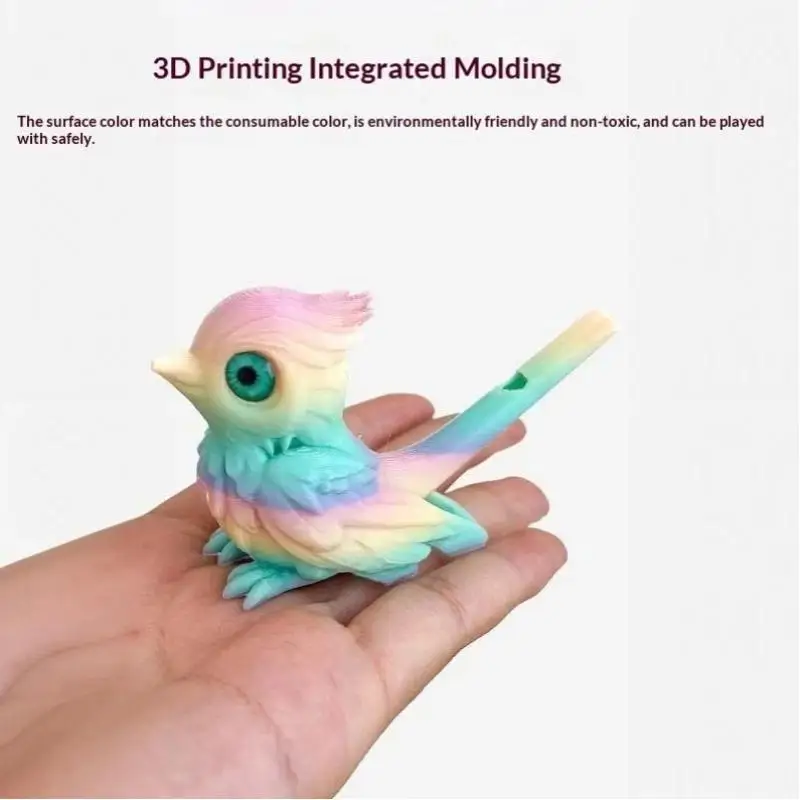 NEW Creative 3D Printed Whistle Sound Bird Figurine Simulation Novelty Desk Decoration Gradient Color Miniatures Crafts