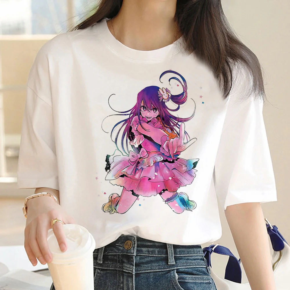 

Oshi No Ko Print Women T-shirt Comic Cartoon Harajuku 2023 Short Sleeve T Shirt Female Manga Anime Streetwear Y2k Clothes Tops