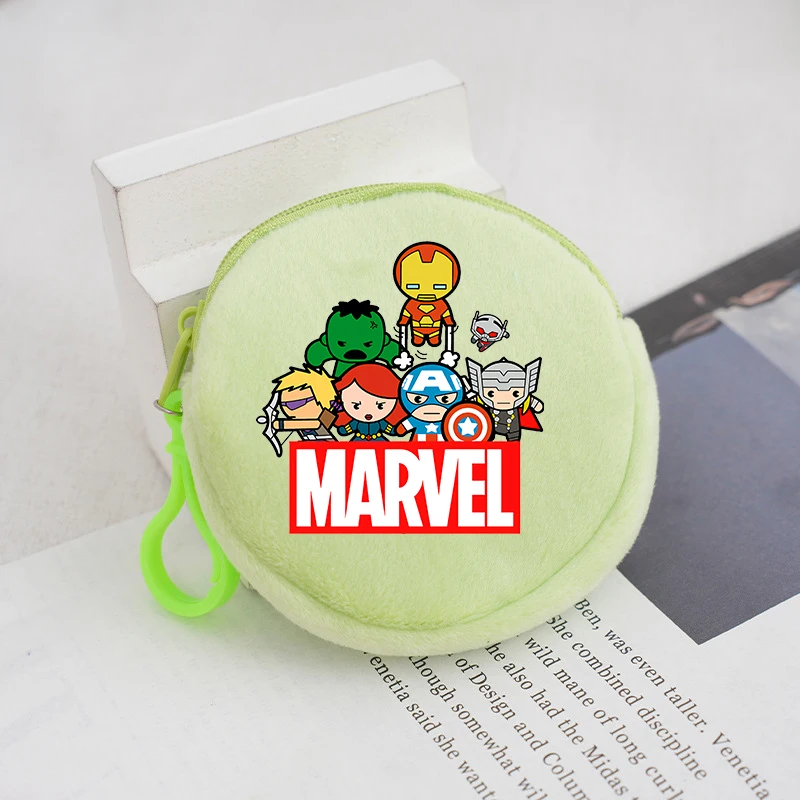 Плюшевый кошелек для монет Marvels Avengers для мальчиков и девочек, кавайный мини-кошелек в стиле аниме, забавная сумка для наушников с героями мультфильмов, милый модный рюкзак с подвеской, подарок