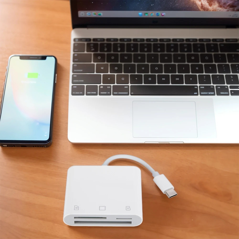 محول بطاقة ذاكرة 3 في 1 sd/tf/cf/cf ، قارئ كاميرا مدمج لـ iphone 15
