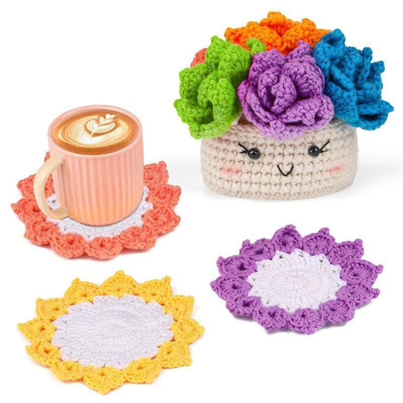 Potplant Onderzetter Haak Kits Beginners Haak Kits Diy Haak Garen Set Met Haaknaalden Threaders Voor Beginners