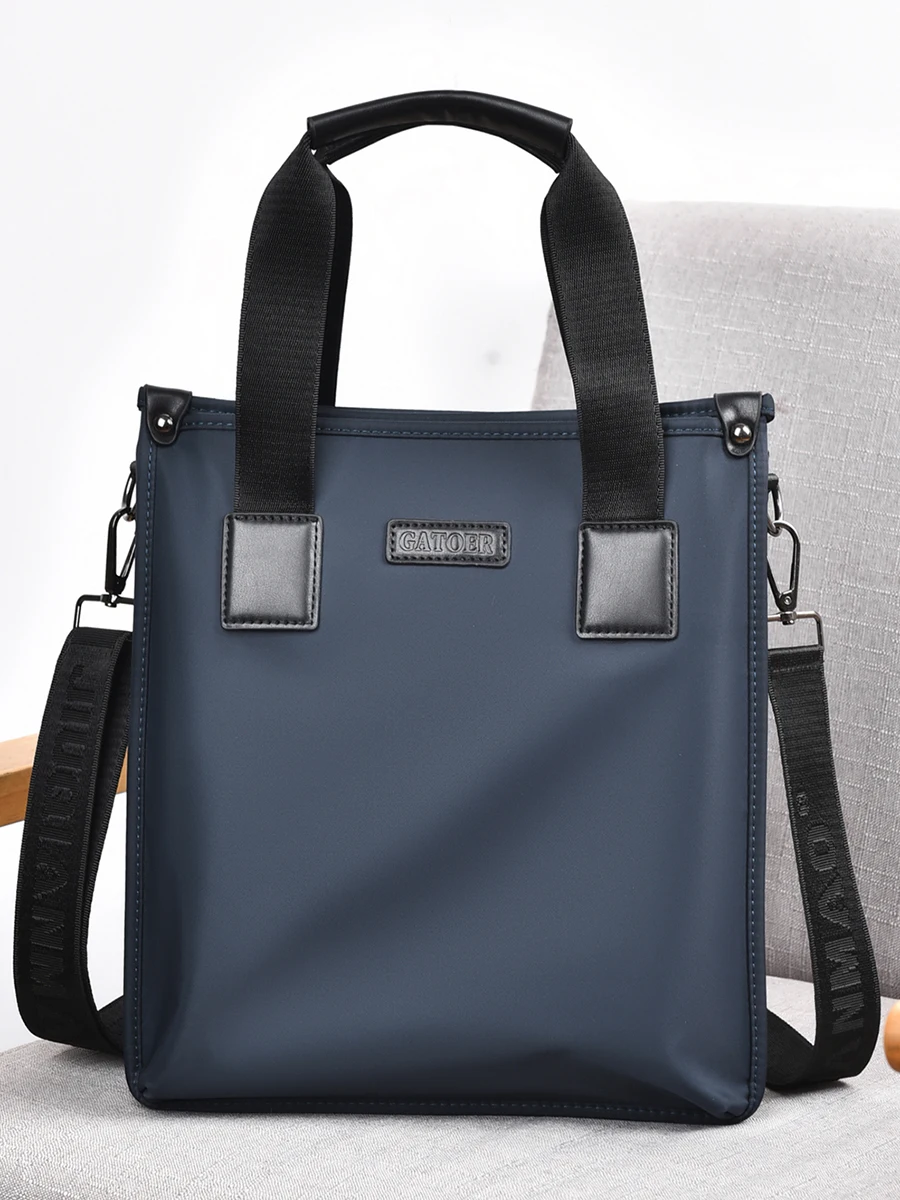 

Large Capaci Vertical Men's Busin Bag Waterproof Ox Cloth Commuter Crossbody Bag Casual Bapa A4 Size Handbag