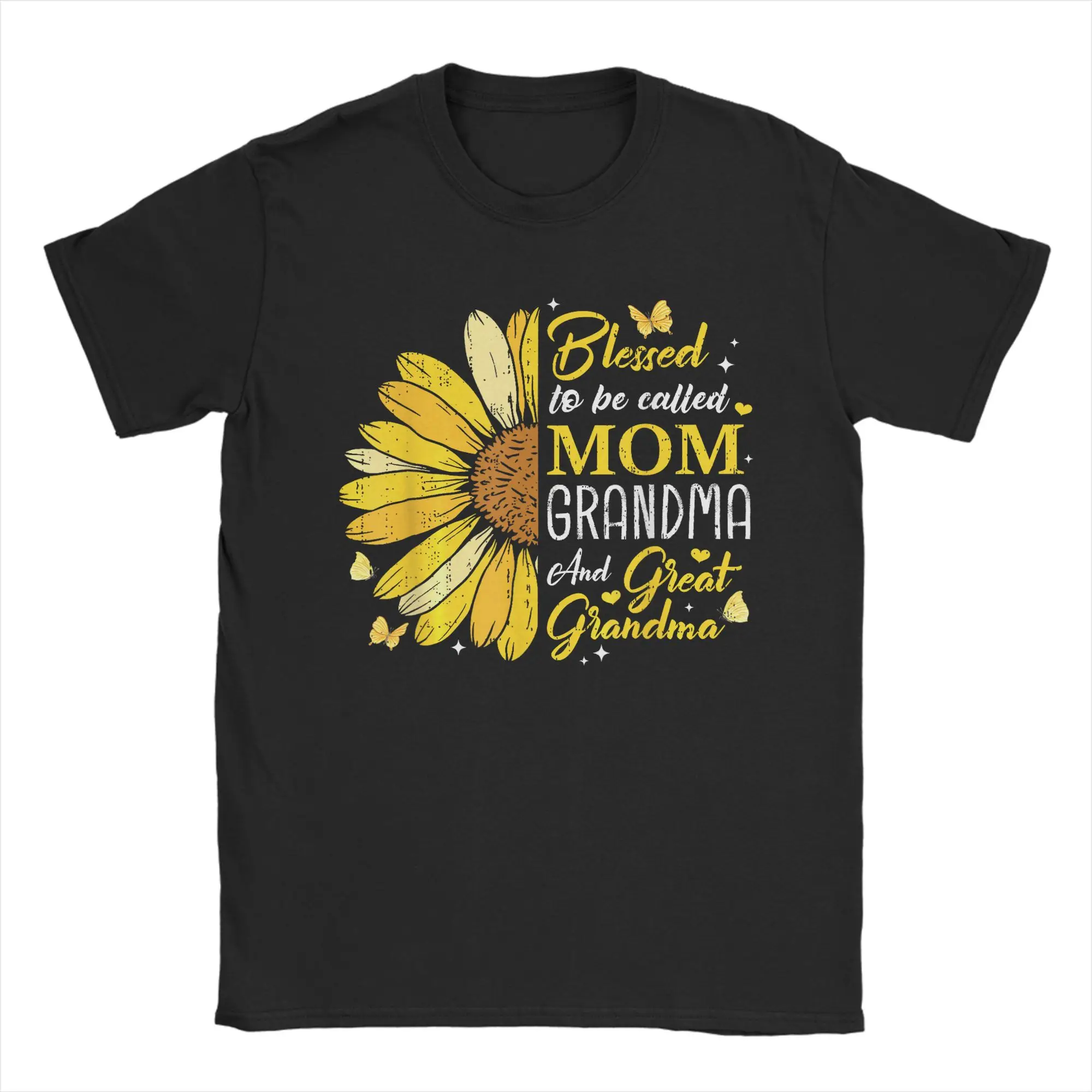Camiseta para Homens e Mulheres - Abençoadas por Serem Chamadas de Mãe, Avó, Vovó - Camiseta de Algodão Puro para o Dia das Mães - Tamanho Plus
