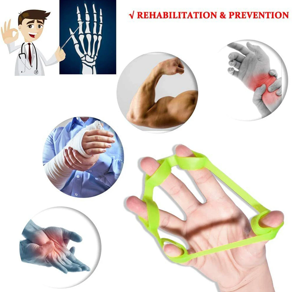 5 أصابع إصبع قوة قبضة الفرقة الصغيرة سيليكون اليد التمارين القابض بناء العضلات إصابة الانتعاش للتدريب اللياقة البدنية الصالة الرياضية
