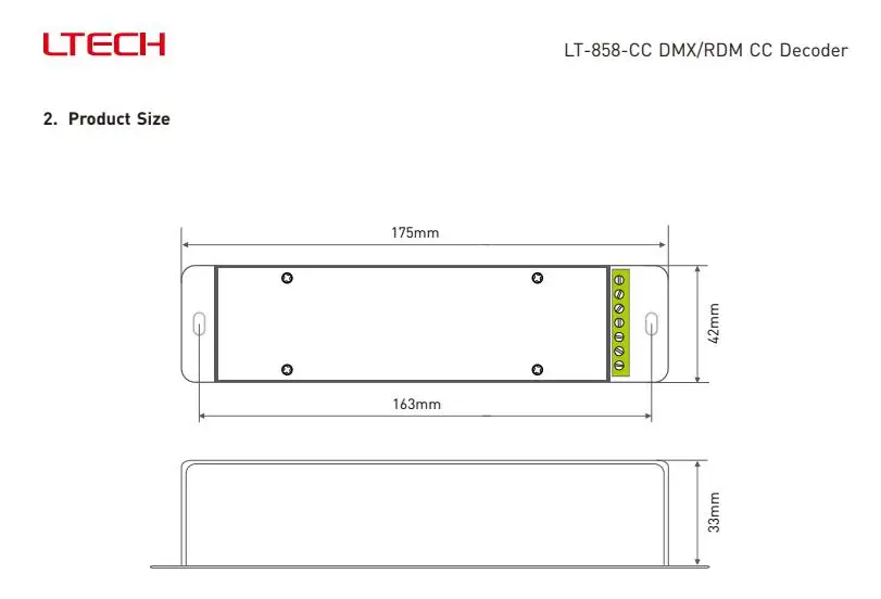 LTECH DMX/RDM CC DECODER DC12~48V Work with DIM, CT, RGB,RGBW  LED Lamps