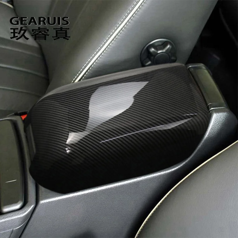 

For Volvo XC90 2003-2014 Car Styling Armrest Cover Carbon fiber Trim Latch Lid Center Console Arm Rest Interior Auto Accessories
