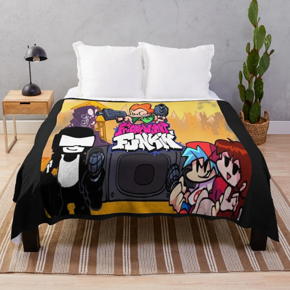 

Fnf Week 7 Fnf Week 7 1 Throw Blanket Decorative Beds anime Fluffy Softs for winter Blankets