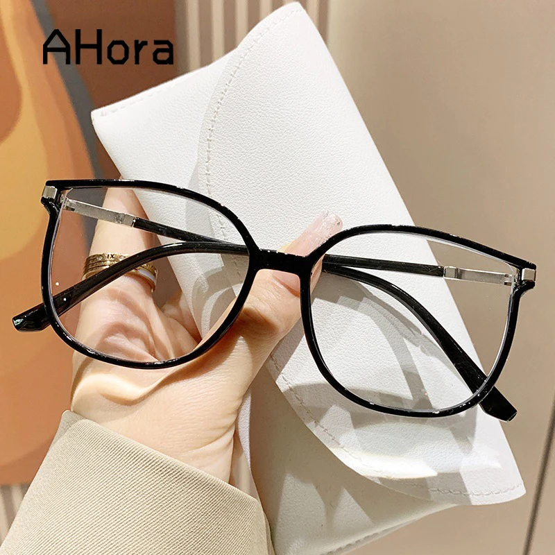 

Ahora Hot Sequins TR90 Oversized Computer Reading Glasses Frame Anti Blue Light Blocking Presbyopic Eyeglasses Cat Eyes Eyewear