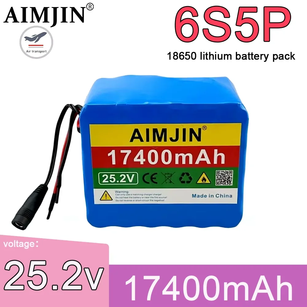 

6S5P lithium battery pack with built-in BMS protection, used for bicycle engines, outdoor power sour 25.2v 17400mah