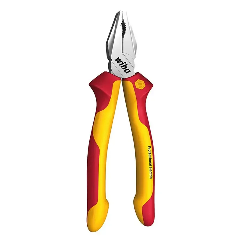 Wiha Tool Set 26708 Combination Pliers and 26720 Insualted Needle Nose Pliers and 43335 Diagonal Pliers 1000V VDE Tools