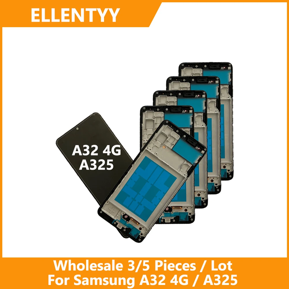

Оптовая продажа, 3/5 шт./лот, высокое качество для Samsung A32 4G A325, ЖК-дисплей с сенсорным дигитайзером A325F SM-A325M
