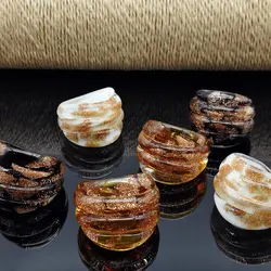 Handmade Ethnic Style Snowflake Glass Ring 1 Piece Multiple Colors Available Black White Orange