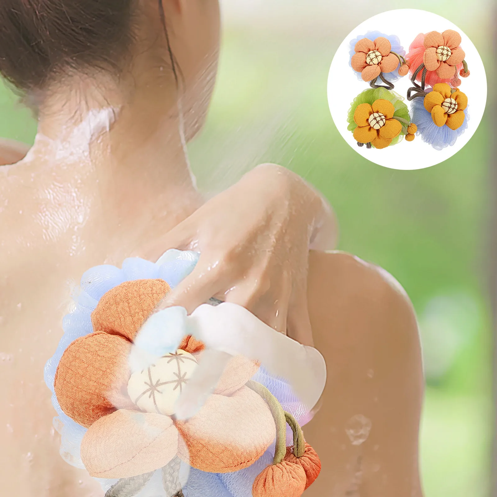 

4Pcs Cartoon Shower Loofah Bath Balls Body Scrubber Household Exfoliating Skin Cleaning Foaming Sponge for Bathroom Use