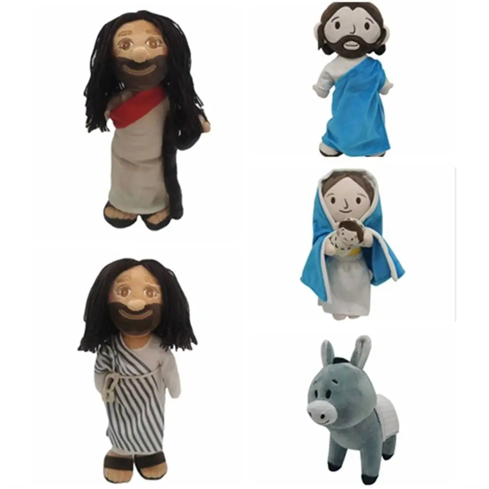 

Plush Doll Christ Religious Jesus Plush Toy with Smile Savior Jesus Virgin Mary Stuffed Doll Religious Toy Soft Room Decor