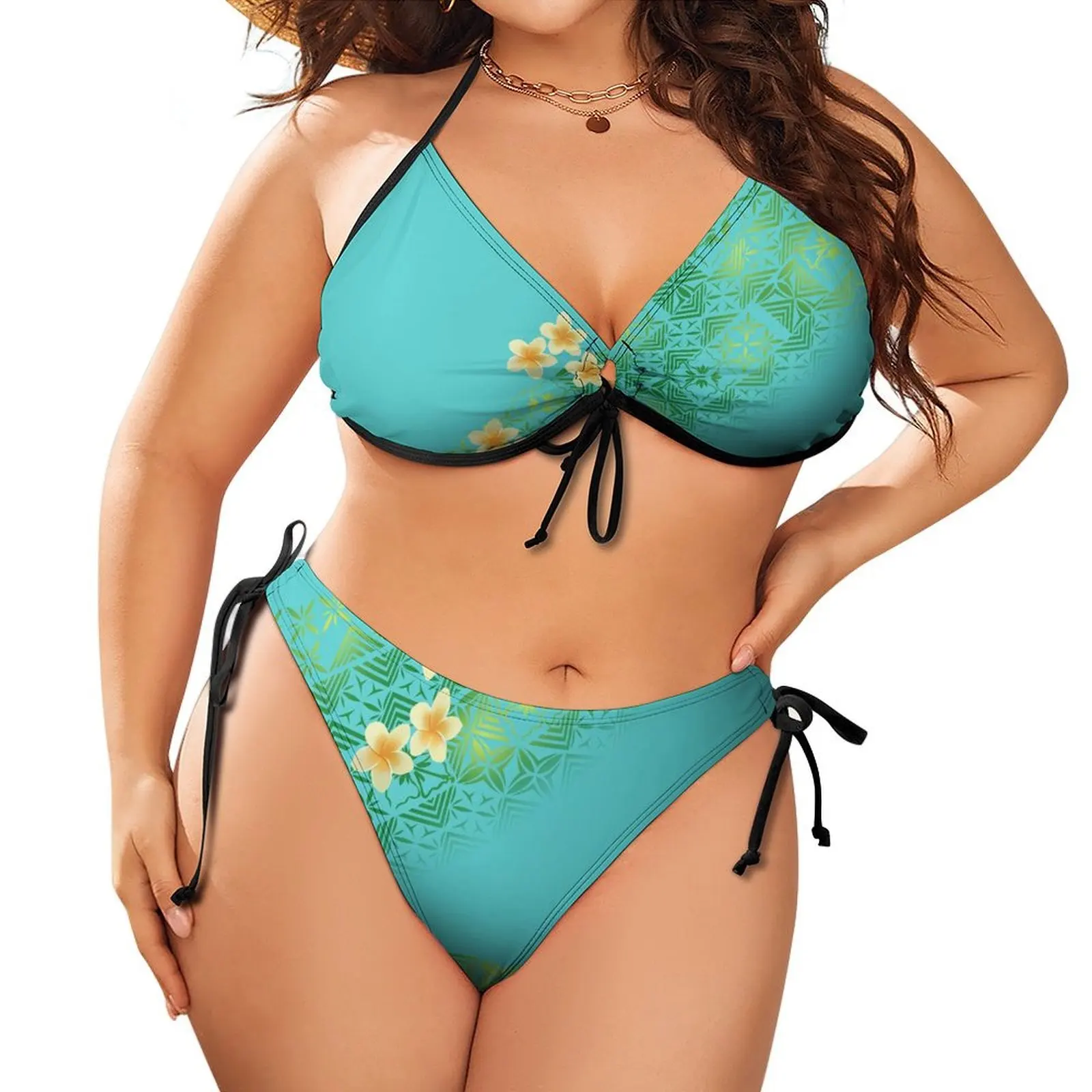 Fijian Style Custom Bikini Seaside Sexy Swimwear Hot Selling Plus Size Bikini Fat Sister Swimwear Polynesian Bikini