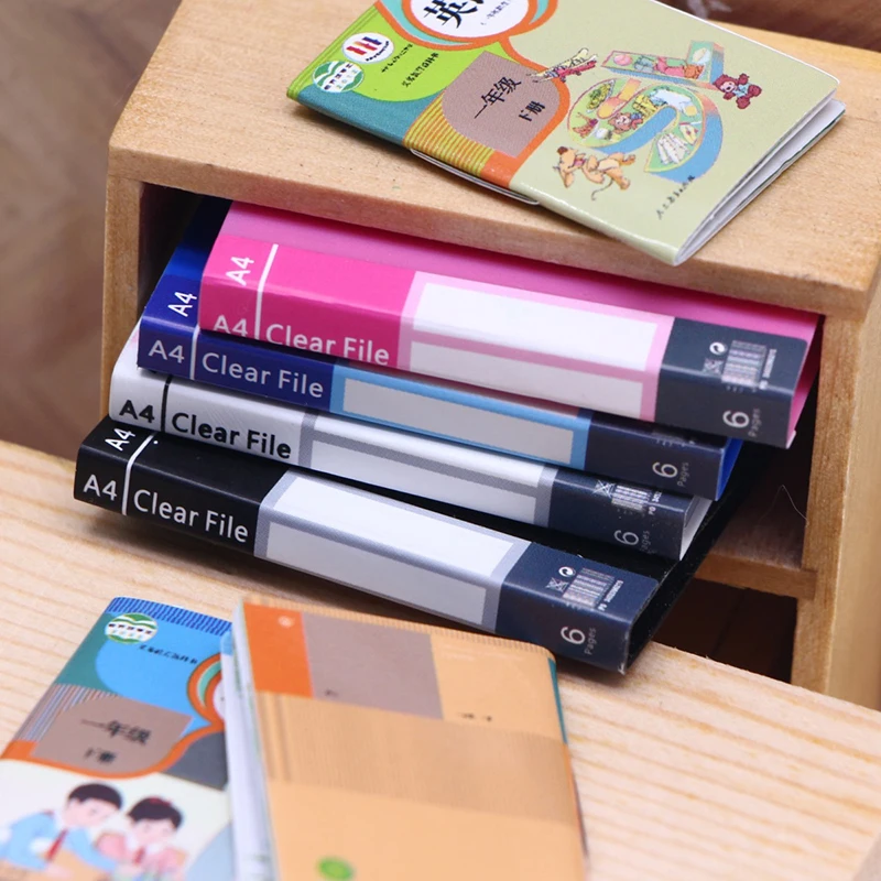 

Miniature Dollhouse File Book Folder Binder - Home Model Decor Toy Doll House Accessories 1:12 Scale Simulation Furniture