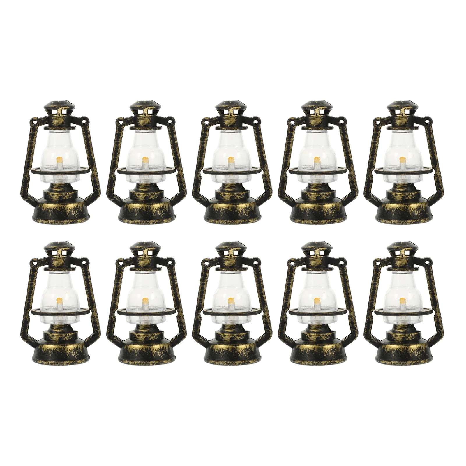10 Pcs Lantern Mini Kerosene Lamp Outdoor Christmas Decor Lamparas Plastic Model