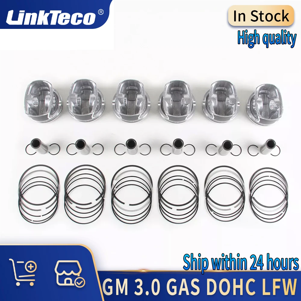 

6PCS STD 0.25 0.5 Engine Parts Piston & Rings Kit 3.0 L LFW GAS V6 For GM BUICK LACROSSE CADILLAC CTS SRX CHEVROLET Equinox GMC