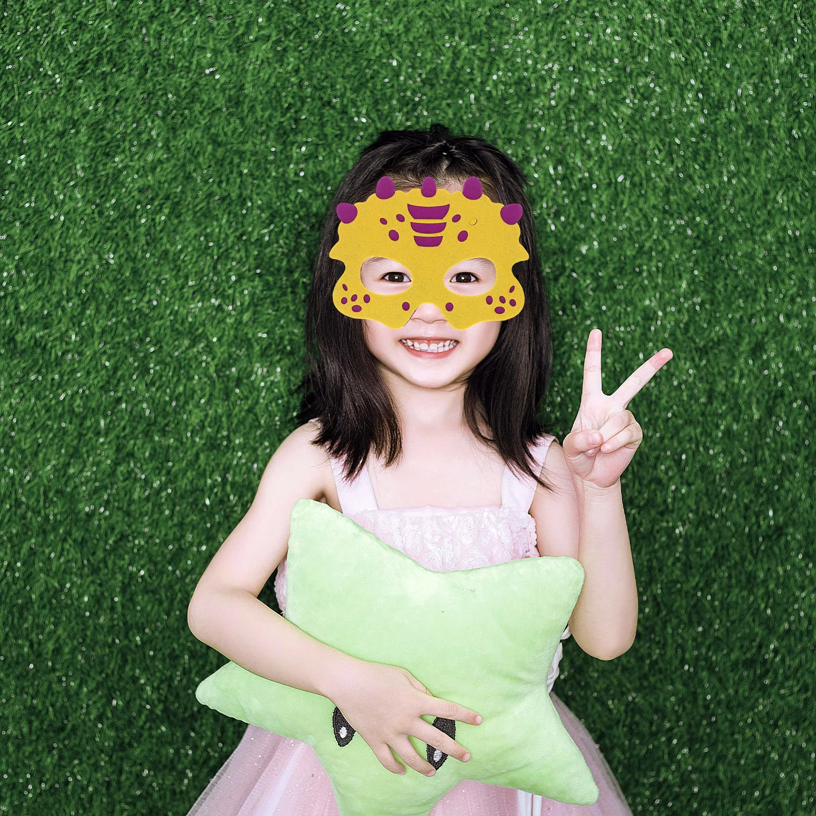 

12 шт. детских масок динозавров из мягкого фетра, легкие, дышащие, для костюмированных вечеринок, маски динозавров