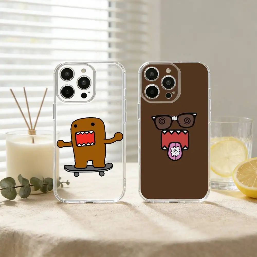 

Cute Domo-kun Phone Case For iPhone 17 16 15 14 13 12 11 Mini Pro Max Plus Transparent Cover