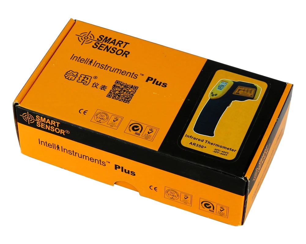 Pistol Pengukur Tangan Non-kontak Baru AR350 + Sensor Pintar Pengukur Suhu Presisi Tinggi-50C ~ 480C