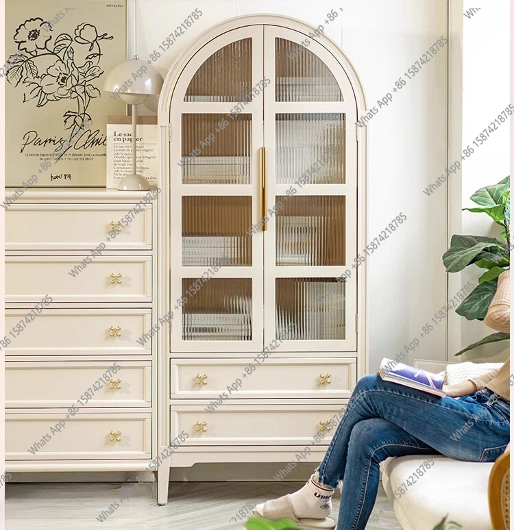 

French bookcase, arched glass door, storage chest of drawers, living room, study, bookshelf, display cabinet