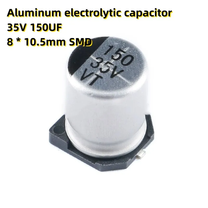 

50PCS Aluminum electrolytic capacitor 35V 150UF 8 * 10.5mm SMD