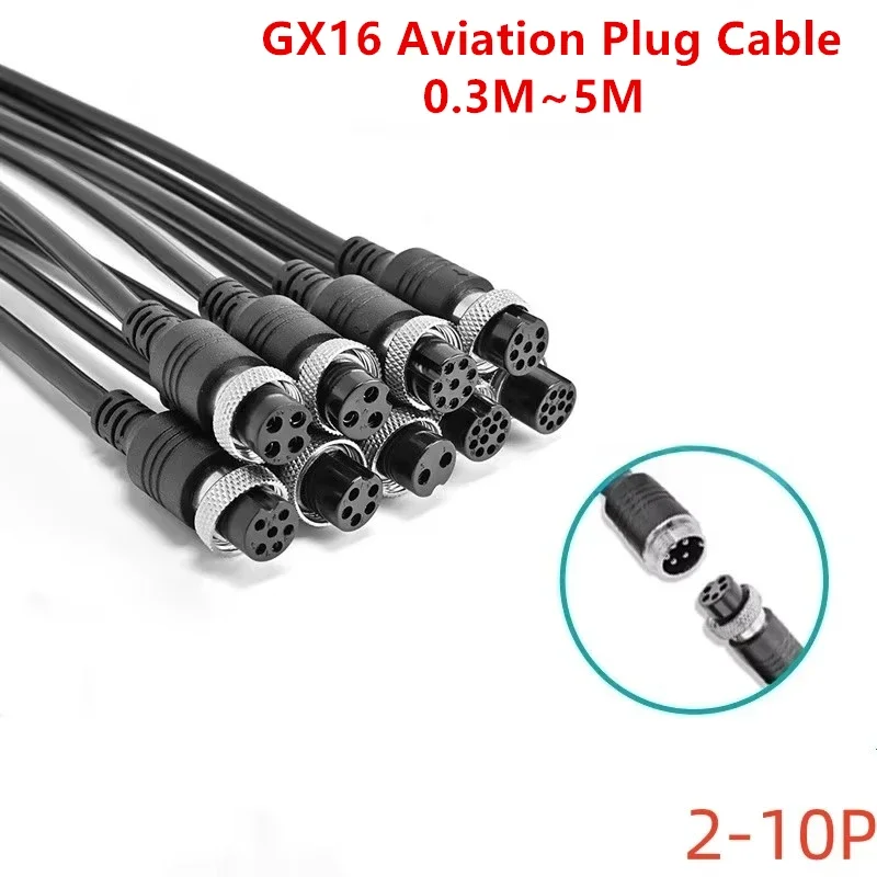 GX16 Aviation Plug Extension Cable Various Pin Options 2P/3P/4P/5P/6P/7P/8P/10Pin Wire with Cable for Electrical Connectivity