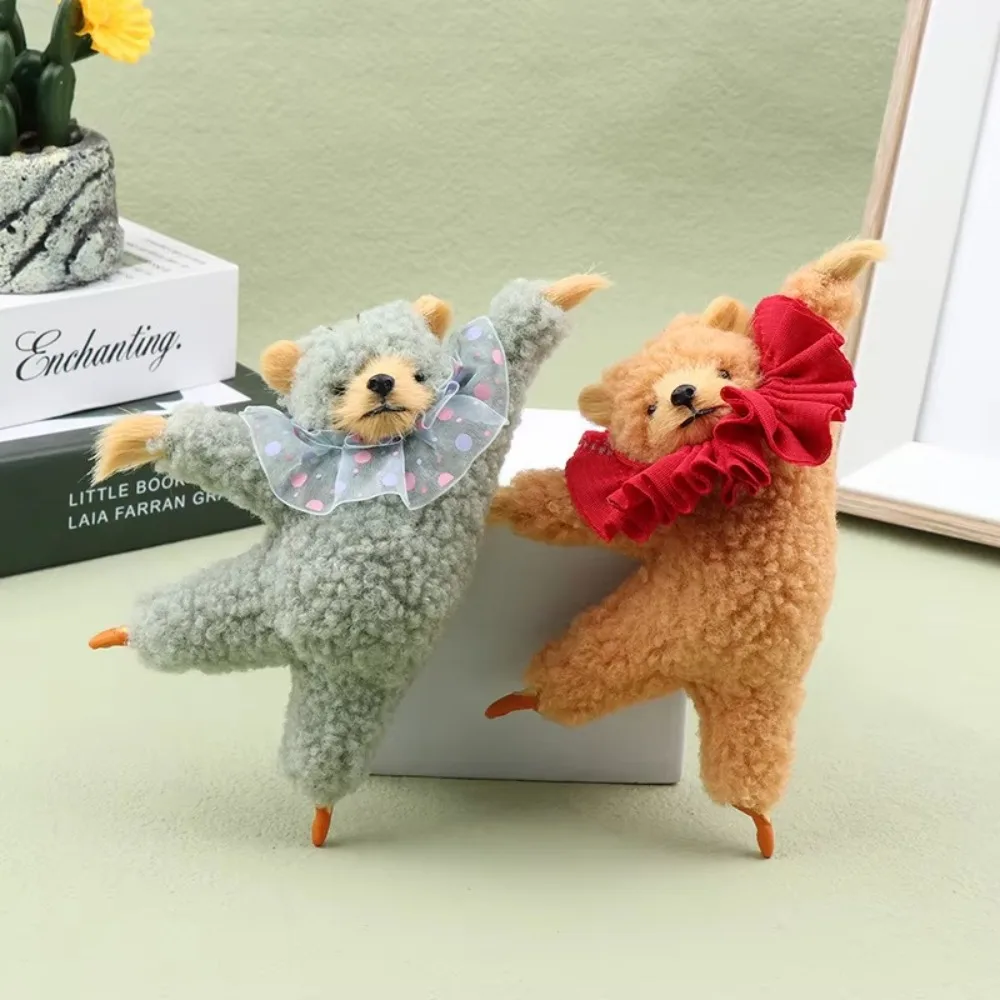 High Quality Cartoon Ballet Bear Plush Keychain Kawaii Dance Bear Doll Room Bedside Pendant Creative Doll Pendant Birthday Gift