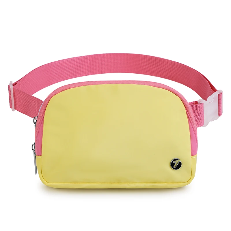 TINYAT Pastel Colorblock Crossbody Bag For Womem Cut Fanny Pack Adjustable Buckle Detachable Strap Waist Belt Bag For Outfit