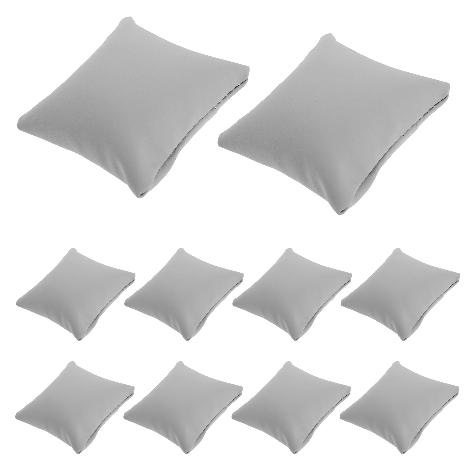 

10pcs Watch Display Pillow Grey Pu Jewelry Cushion For Bracelets Watches Storage Soft Cushion Pad Protector 8X9Cm