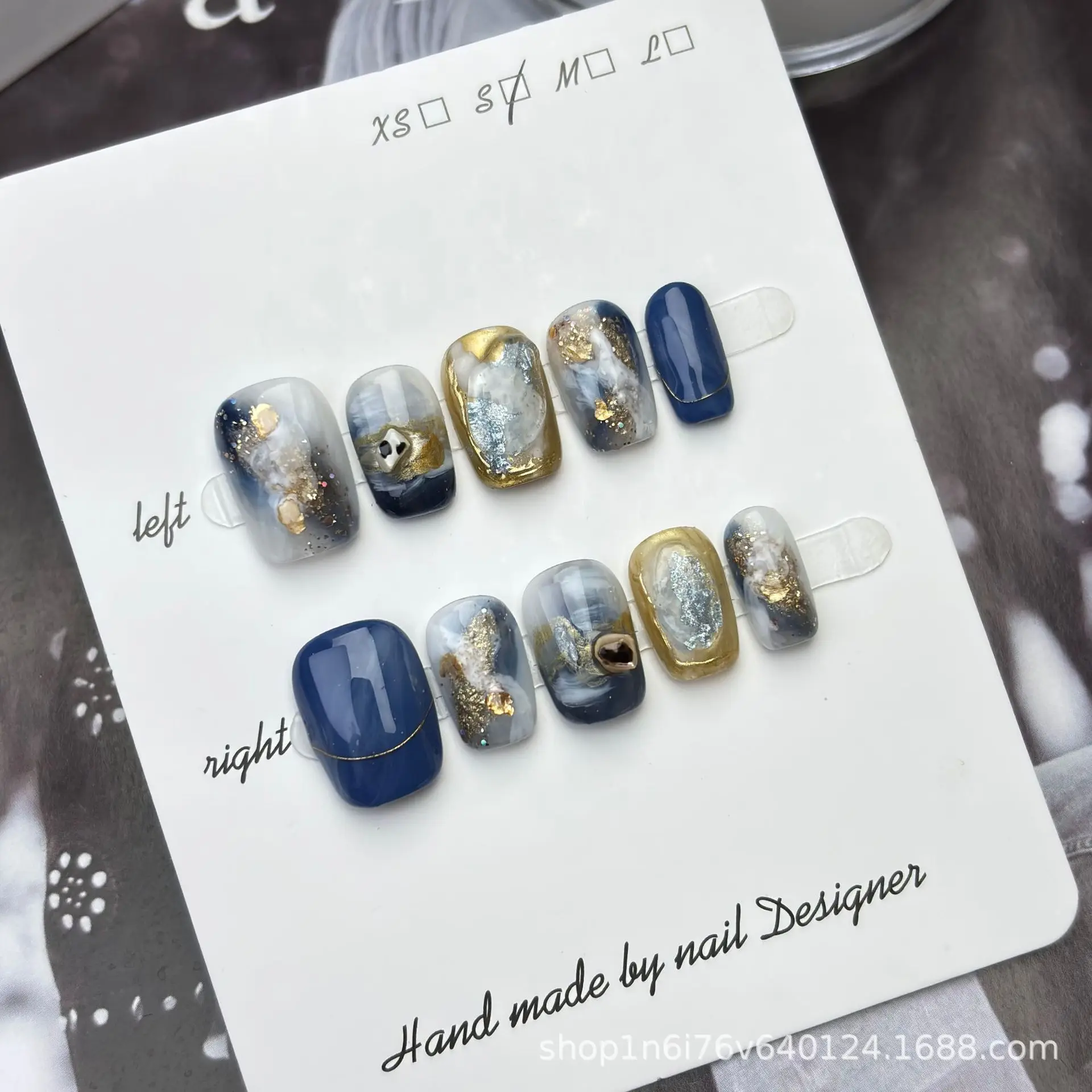 10 stuks Sliver Flower Handgemaakte pers op nagels Winter nepnagels Bruin Retro Valse nagel Korte kunstnagel Jezus Diego Diego Diego Diego Diego Diego