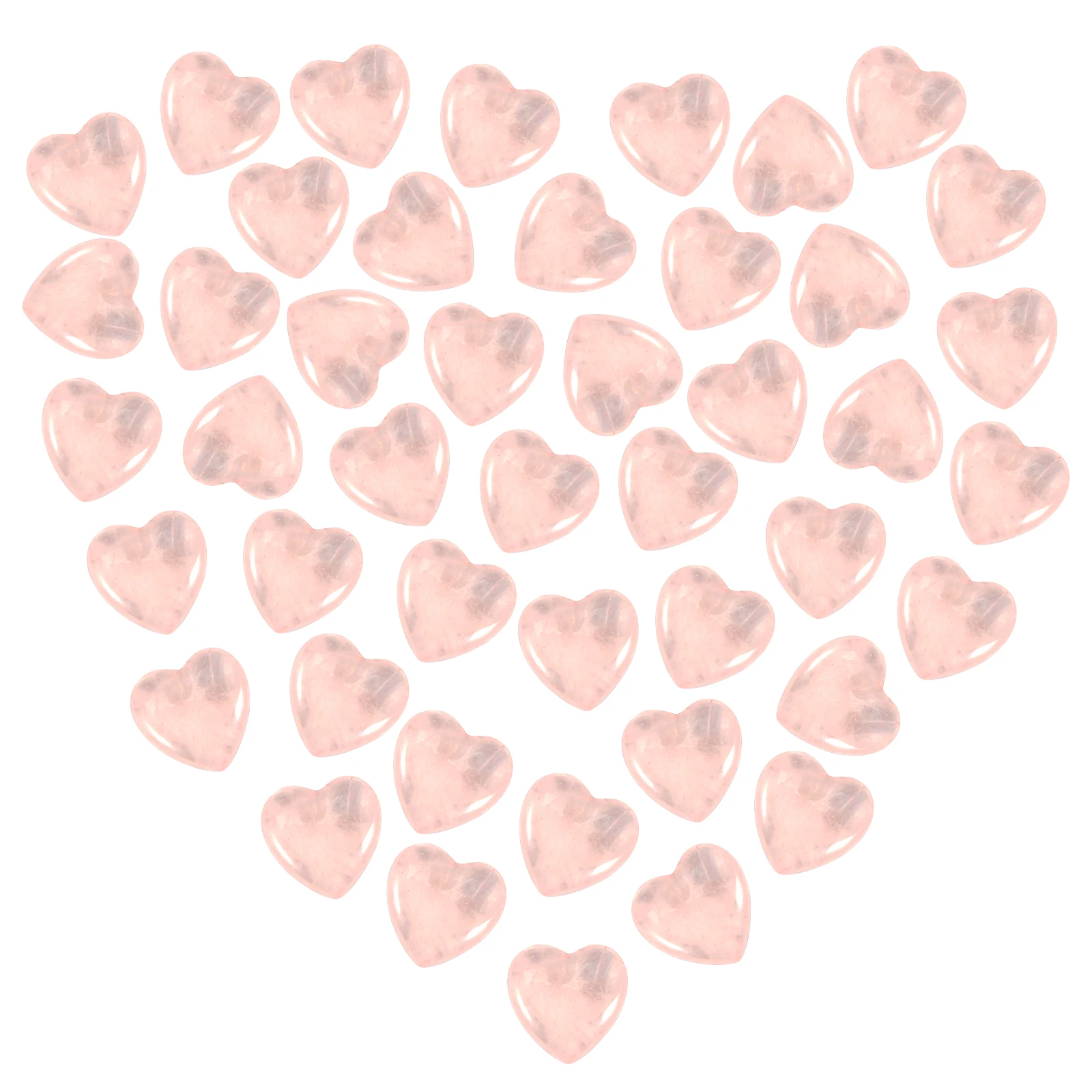 

50Pcs Heart Shape Crystals Set Mini Crystal Heart Stones Assorted Worry Stones Heart Shaped Crystal Rocks for Meditation Energy