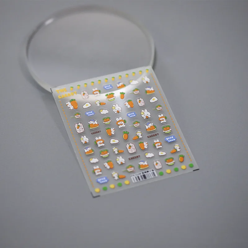 Adesivo Kawaii para nail art, decalques auto-adesivos, design de desenhos animados, coelho e kawaii, transferência, diy, diy, 1 parte