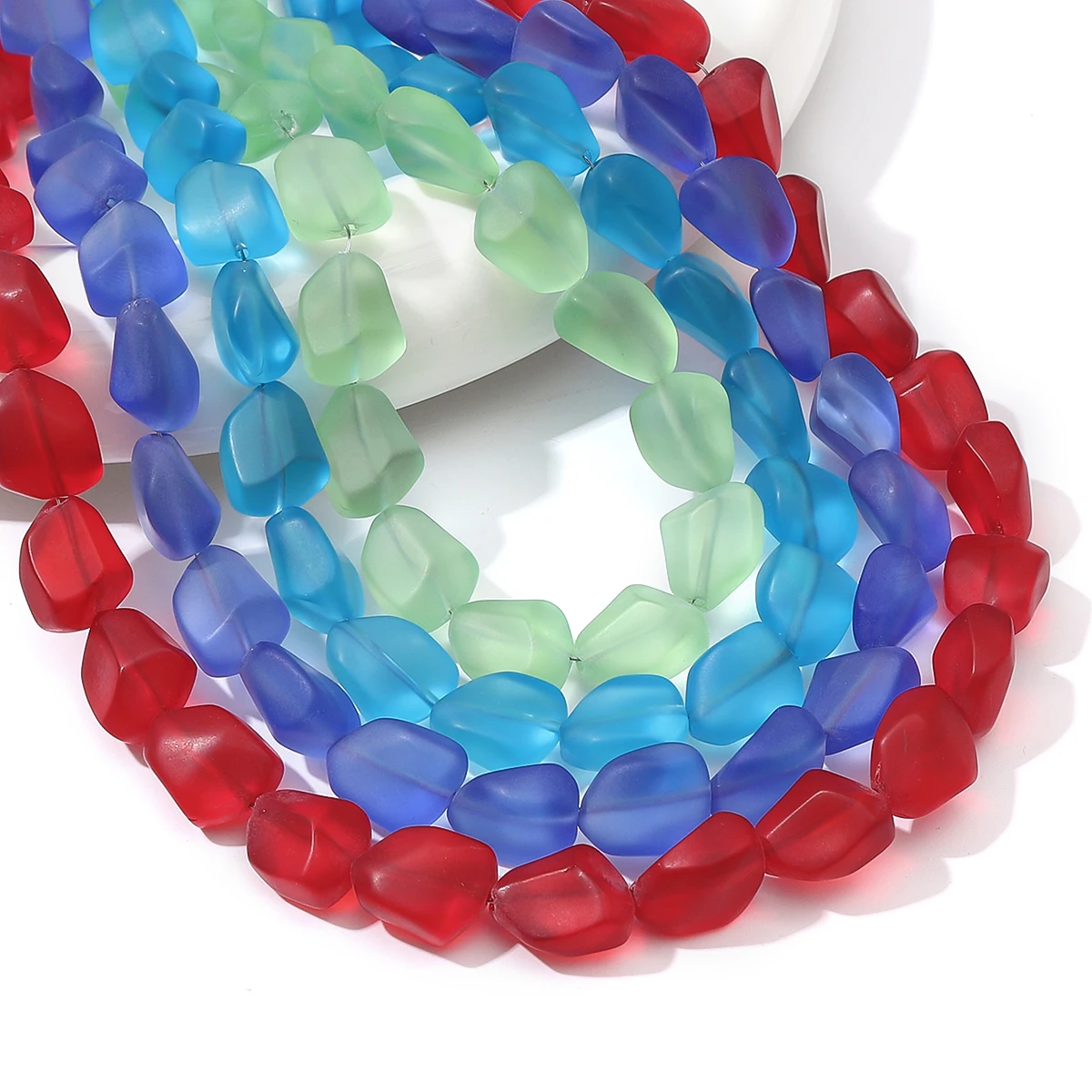 

10/20pcs 12x15mm Frosted Jelly Shaped Beaded Irregular Matte Glass Bead Loose Bead DIY Jewelry Making Bracelet Necklace Earring