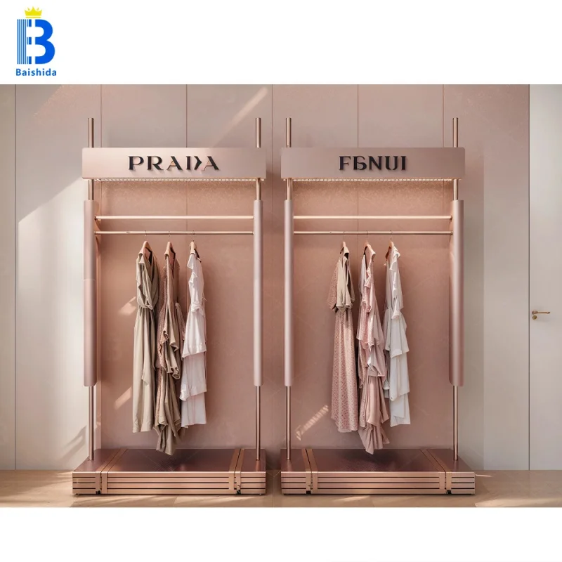 custom.Customized Clothing Display Rack, Trade Show Display, Women's Stainless Steel Display Rack