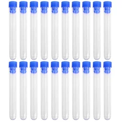 20pcs 100*15mm Non-Graduated Plastic Test Tubes with Screw (Tubes With Lids)