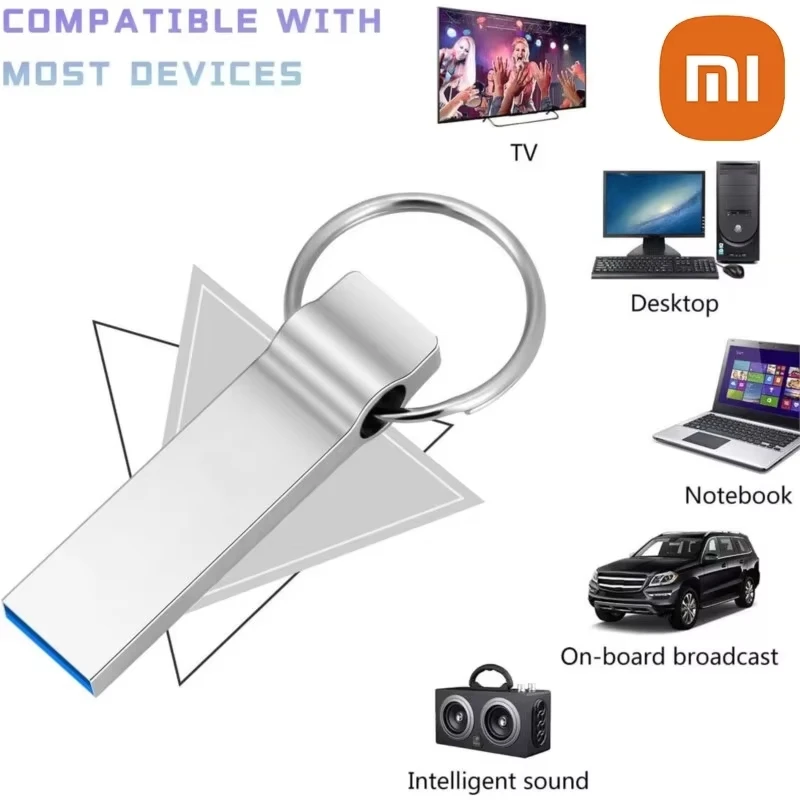 Xiaomi asli USB Disk 2TB, Metal Drive 1TB/512G tahan air kecepatan tinggi Flash Disk Mini memori Stik USB