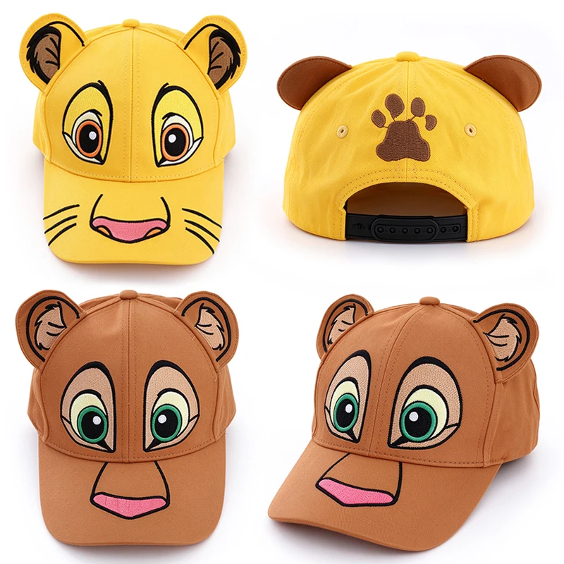 Cute Cartoon Anime Lion Baseball Cap with 3D Ears Adjustable Embroidery Outdoor Sun Hat for Boys Girls Birthday Party Gift
