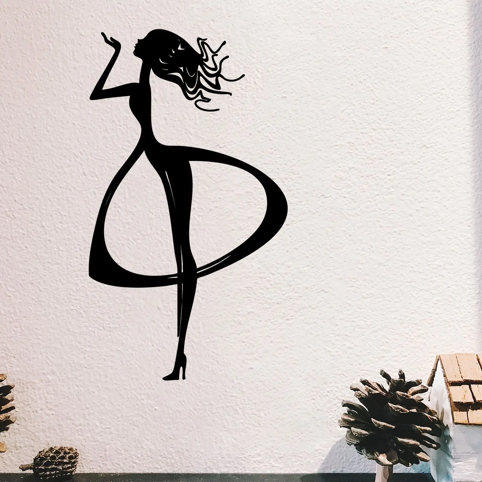 CIFBUY Iron Wall Art Dancing Woman Metal Sculpture Rustproof Hanging Plaque Home Living Room Bedroom Patio Decor Sign