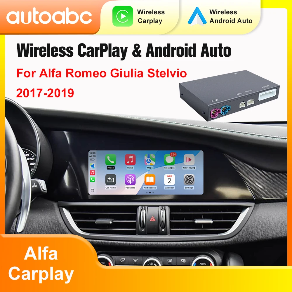 Drahtlose CarPlay Android Auto Für Alfa Romeo Stelvio/Giulia 2017-2019 CarPlay Interface Kompatibel mit Original Auto Kamera