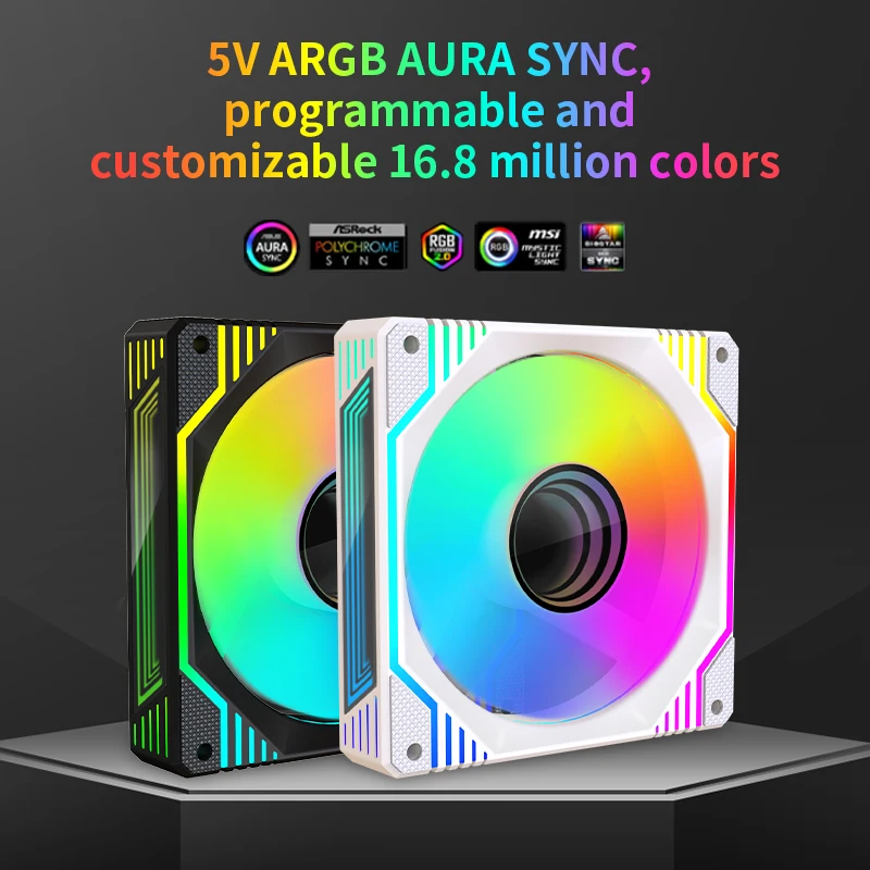 

LOVING COOL Cooling Fan ARGB Mirror Cycle Light Effect 600-1600RPM PWM Water Cooling 360mm Cooler Fan PC argb Case Fan PWM Fans