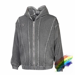 Washed Patchwork Thug Club Metal Rivet Hoodie Men Women 1:1 High Quality Vintage Hollow Pullovers